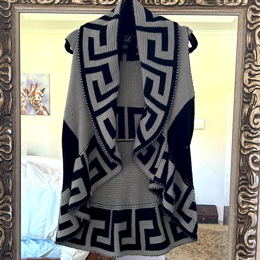 Questions by Say What shawl collar Sweater Vest